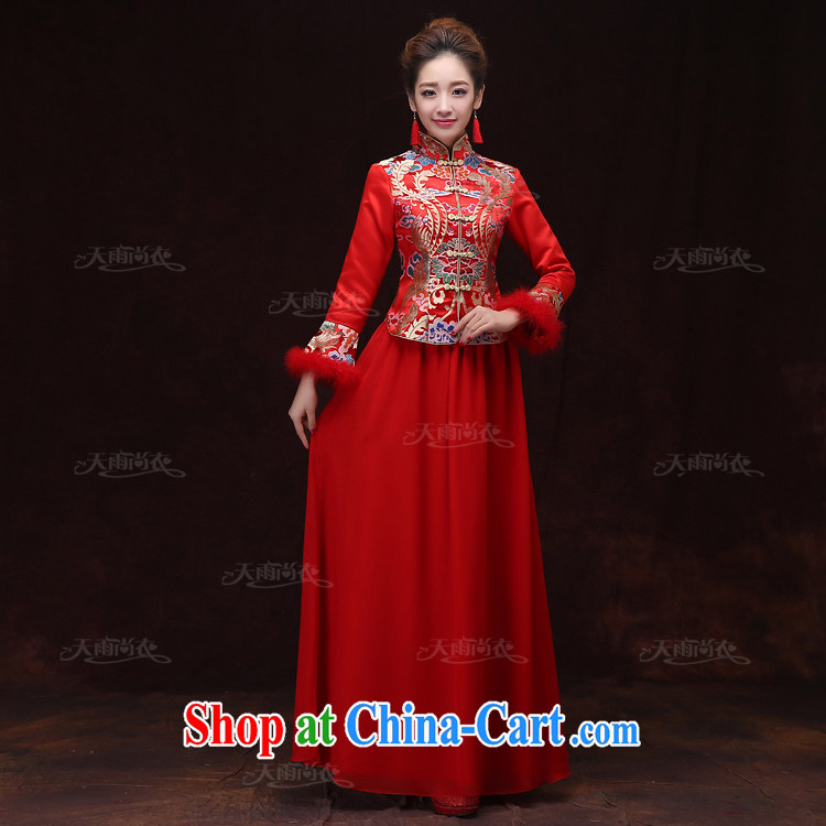 Rain is still Yi 2015 new wedding dresses toast serving Chinese hotel wedding bride's home, long-sleeved red warm winter outfit QP 573 red XL pictures, price, brand platters! Elections are good character, the national distribution, so why buy now enjoy more preferential! Health