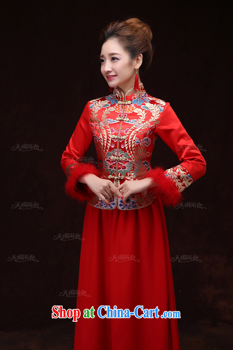 Rain is still Yi 2015 new wedding dresses toast serving Chinese hotel wedding bride's home, long-sleeved red warm winter outfit QP 573 red XL pictures, price, brand platters! Elections are good character, the national distribution, so why buy now enjoy more preferential! Health