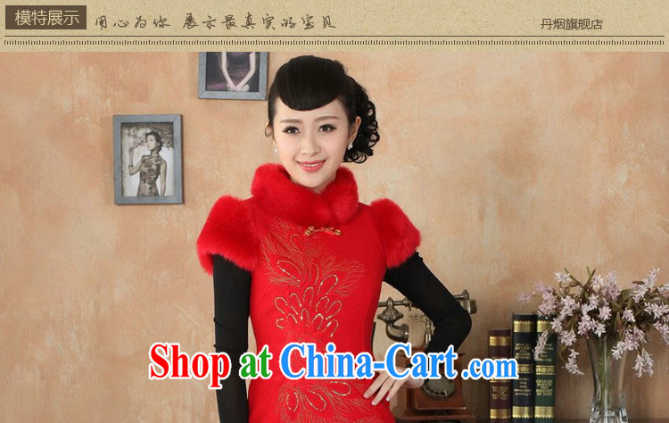 spend the winter clothes cheongsam dress Chinese Chinese improved, gross for their wool dresses? The cotton short cheongsam dress dress - A black 2 XL pictures, price, brand platters! Elections are good character, the national distribution, so why buy now enjoy more preferential! Health