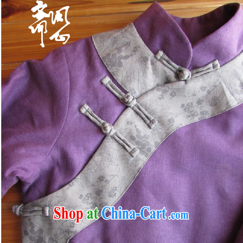 q heart Id al-Fitr in winter, the question as soon as possible and girls, Chinese-snap improved cheongsam quilted coat jacket WXZ 1080 purple L code purely manual 15 Day Shipping, ask heart Id al-Fitr, shopping on the Internet