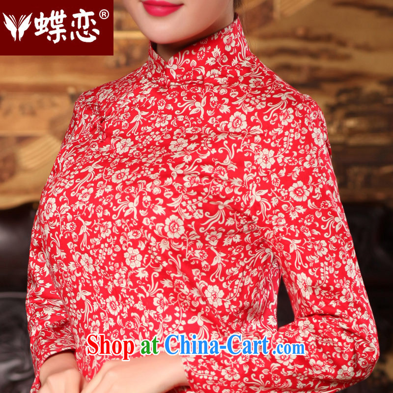 Butterfly Lovers 2015 spring new, retro-tie Chinese improved cheongsam shirt China wind, Chinese T-shirt 49,150 red XXL, Butterfly Lovers, shopping on the Internet