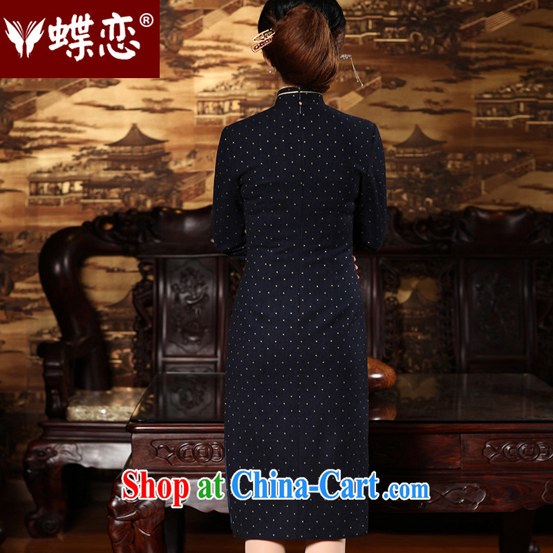 Butterfly Lovers winter clothing qipao 2015 spring new stylish and improved long cheongsam dress Bow Tie retro hair dresses? skirt 49,143 blue New 12.30 the XL, Butterfly Lovers, shopping on the Internet