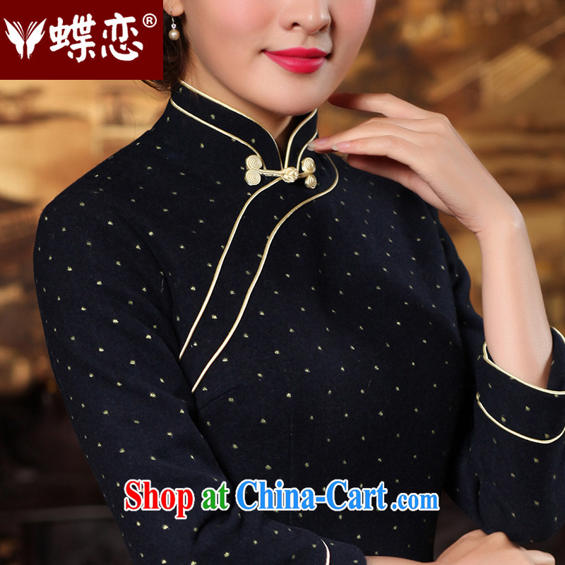 Butterfly Lovers winter clothing qipao 2015 spring new stylish and improved long cheongsam dress Bow Tie retro hair dresses? skirt 49,143 blue New 12.30 the XL, Butterfly Lovers, shopping on the Internet