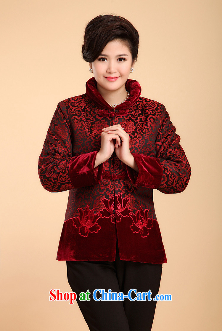 The more people, in 2014 older women new quilted coat, Tang with winter jackets MOM autumn and replacing older, thick long-sleeved cotton clothing parka brigades