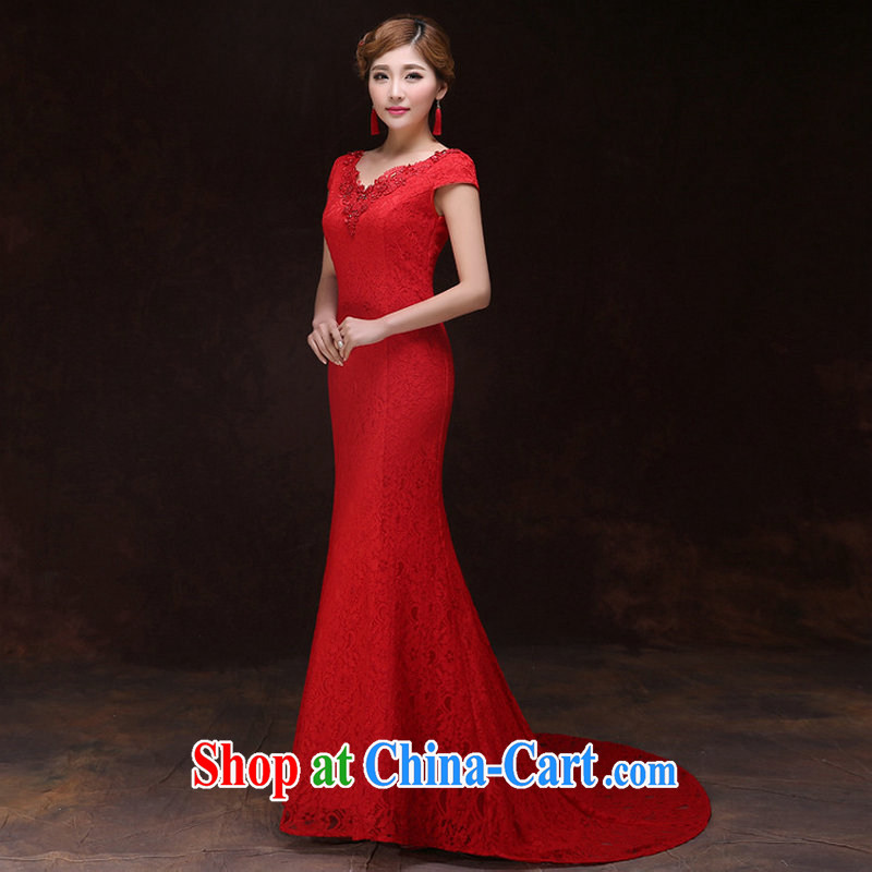 Still, 12,015 wedding New Red bows marriage crowsfoot long lace bridesmaid service banquet dress YY 6978 red XXL, it's a, and, on-line shopping