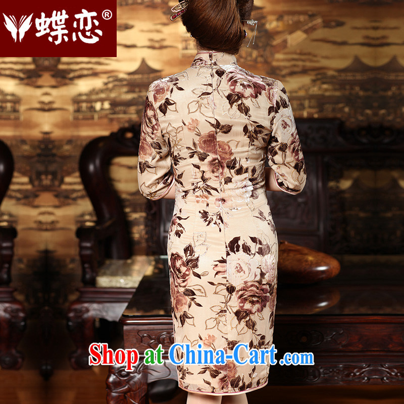 Butterfly Lovers spring 2015 the new improved stylish Silk Cheongsam dress in antique cuff Long Tang replace traditional costumes such as the XXL, Butterfly Lovers, shopping on the Internet