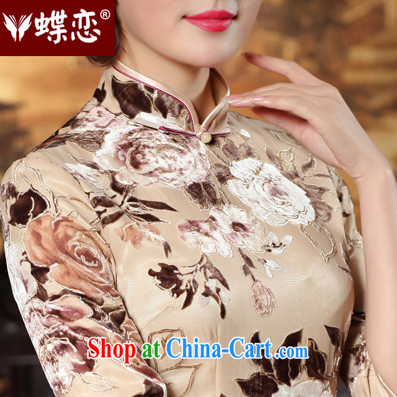 Butterfly Lovers spring 2015 the new improved stylish Silk Cheongsam dress in antique cuff long Chinese qipao 49,157 figure XXL, Butterfly Lovers, shopping on the Internet