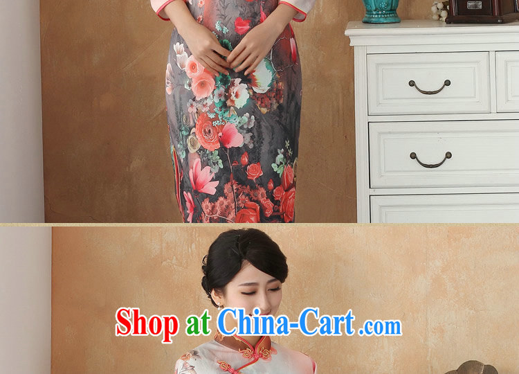 Dan smoke fall dresses Women's clothes Chinese qipao jacquard cotton and Chinese, in stamp duty cuff cheongsam dress dress - 1 2 XL pictures, price, brand platters! Elections are good character, the national distribution, so why buy now enjoy more preferential! Health