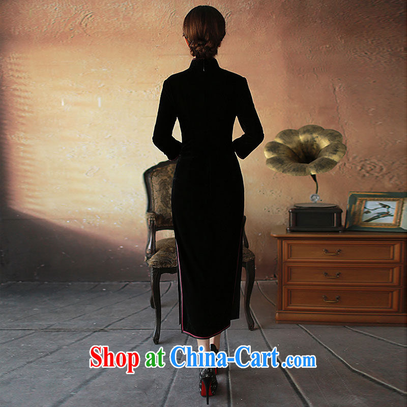 once and for all the proverbial hero flick through as soon as possible and take the new, long-sleeved long, the velvet cheongsam 7 cuff high on the truck black 2 XL, once and for all, and fatally jealous, and shopping on the Internet