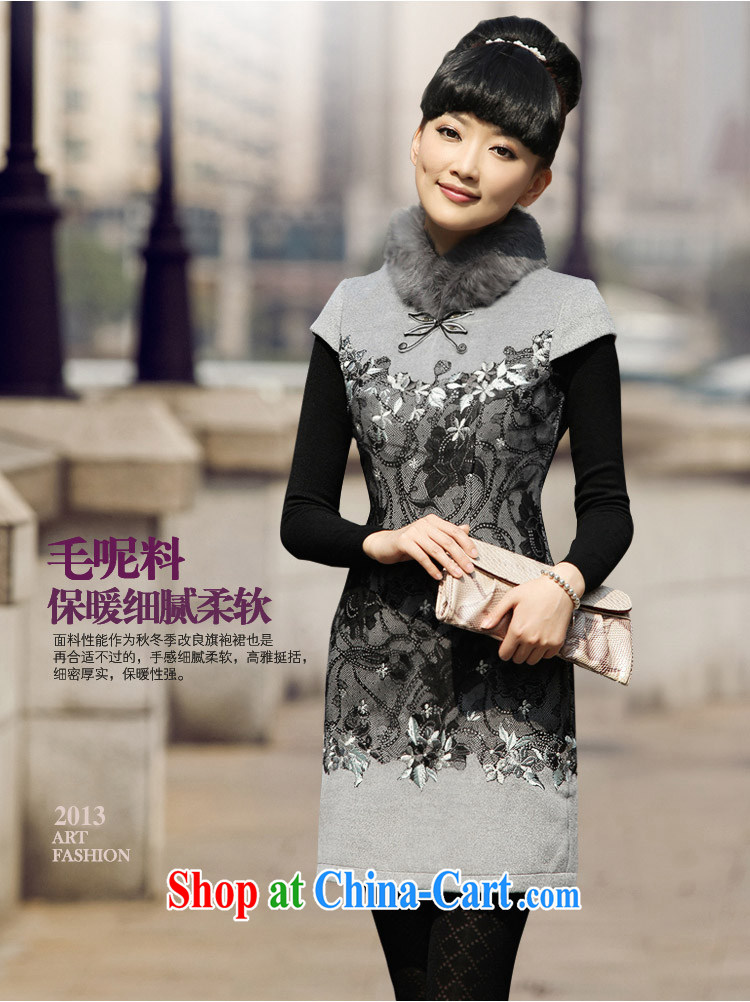 The proverbial hero once and for all -- Falling dream Lace Embroidery rabbit hair for Fall/Winter and Stylish retro improved cheongsam gray 2 XL pictures, price, brand platters! Elections are good character, the national distribution, so why buy now enjoy more preferential! Health
