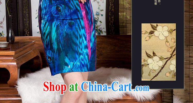 Yin Yue seal autumn and winter, heavy Silk Cheongsam stamp improved retro daily dos santos Ms. Silk Cheongsam dress blue XL pictures, price, brand platters! Elections are good character, the national distribution, so why buy now enjoy more preferential! Health