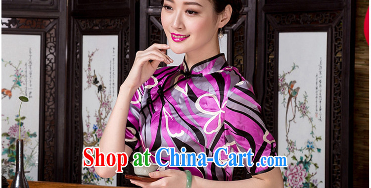 Yin Yue seal 2015 autumn heavy Silk Cheongsam elegant-retro improvement abstract cuff stamp cheongsam dress picture color XL pictures, price, brand platters! Elections are good character, the national distribution, so why buy now enjoy more preferential! Health