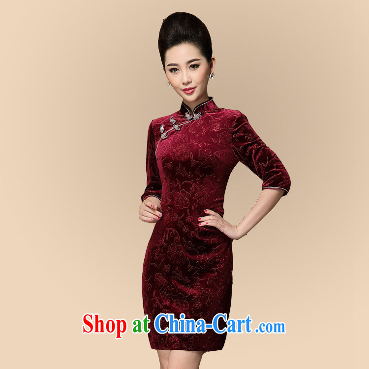 Factory outlets in stock fall and winter new cheongsam wholesale improved stylish retro ethnic wind cheongsam dress picture color XXXL