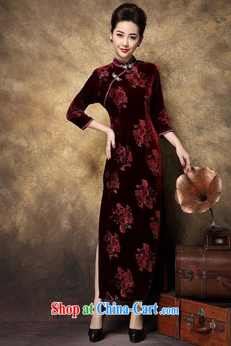 Retro Ethnic Wind cheongsam agent autumn and winter fashion, improved Chinese Korea wind female large, plush robes long red XXXL pictures, price, brand platters! Elections are good character, the national distribution, so why buy now enjoy more preferential! Health