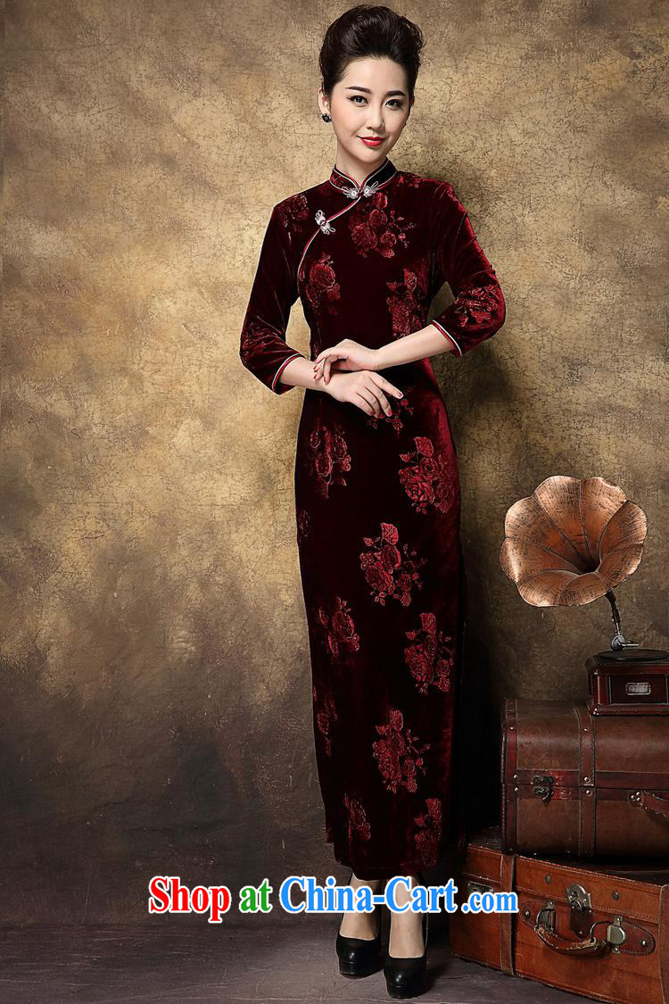 Retro Ethnic Wind cheongsam agent autumn and winter fashion, improved Chinese Korea wind female large, plush robes long red XXXL pictures, price, brand platters! Elections are good character, the national distribution, so why buy now enjoy more preferential! Health