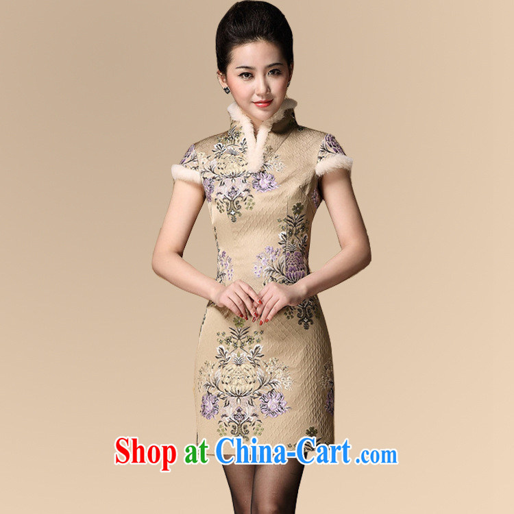2014 fall and winter new Chinese qipao and cotton wholesale, long the code mother Chinese qipao improved stylish picture color XXL