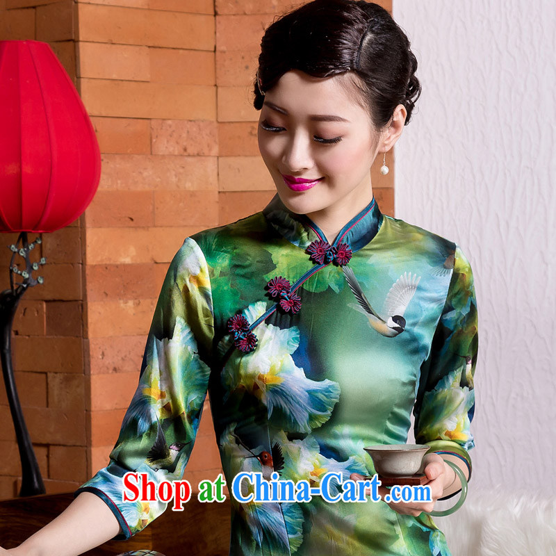 Yin Yue NARS fall 2015 new, 7 cuff cuff in heavy Silk Cheongsam routine annual Meeting banquet improved cheongsam picture color L seal, Yin Yue, shopping on the Internet