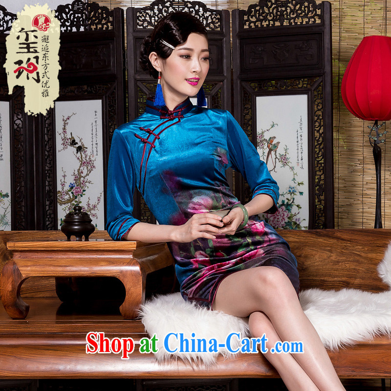 Yin Yue seal 2015 autumn and winter wool the flower cheongsam elegant high-end girls improved 7 cuff in a tight outfit picture color XXXL seal, Yin Yue, shopping on the Internet