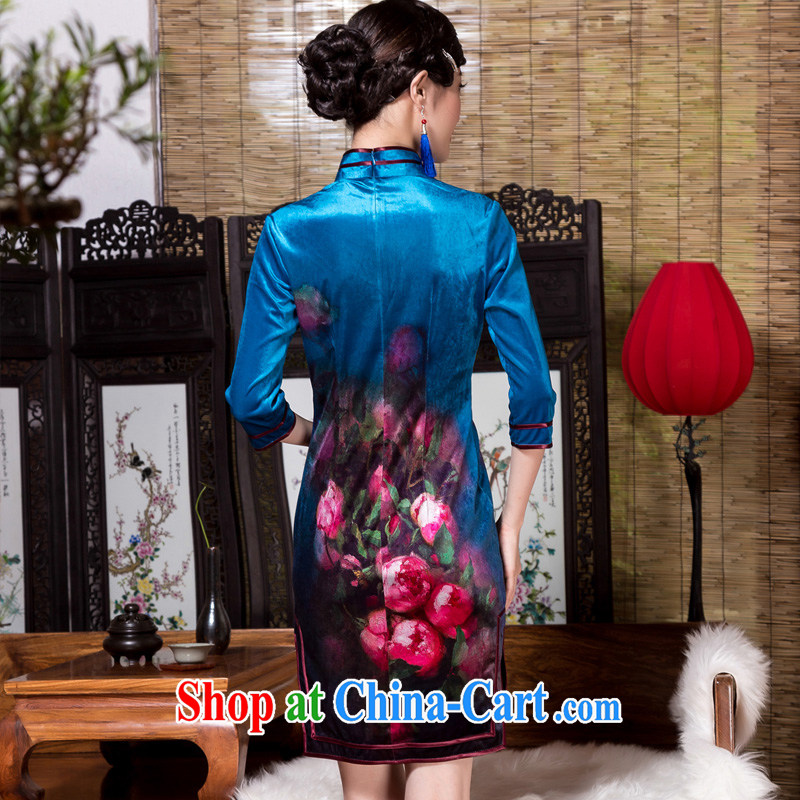Yin Yue seal 2015 autumn and winter wool the flower cheongsam elegant high-end girls improved 7 cuff in a tight outfit picture color XXXL seal, Yin Yue, shopping on the Internet