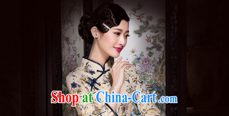 Yin Yue seal 2015 winter new cotton Ma literary and artistic floral cheongsam 7 cuff improved daily, qipao dress picture color XXL pictures, price, brand platters! Elections are good character, the national distribution, so why buy now enjoy more preferential! Health