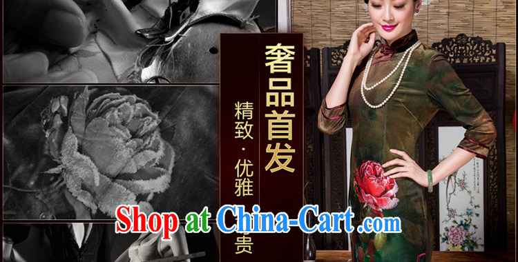 Yin Yue seal 2015 autumn and winter new scouring pads positioning stamp cheongsam elegant antique improved, Ms. aura cheongsam dress picture color XXXL pictures, price, brand platters! Elections are good character, the national distribution, so why buy now enjoy more preferential! Health