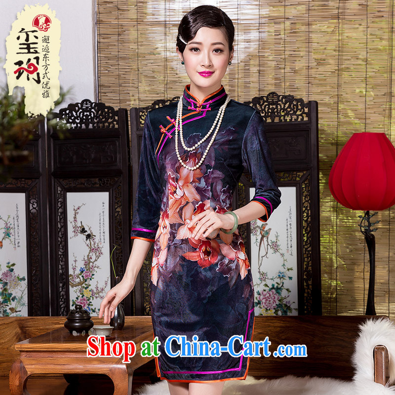 Seal 2015 confirming the Stamp Duty scouring pads, 7 cuff cuff a qipao double the elegant middle-aged cheongsam picture color XXXL