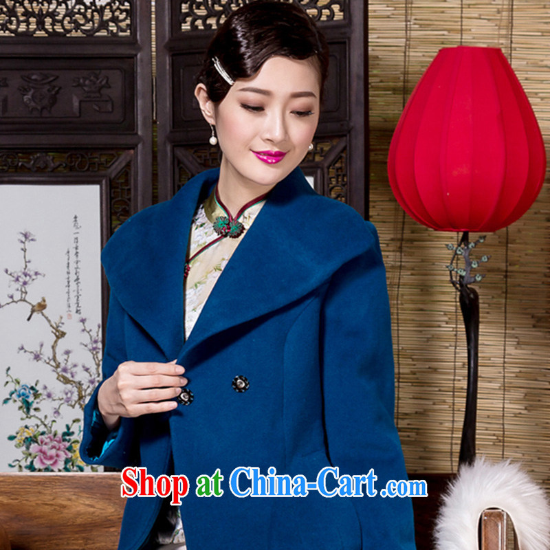 Royal Seal Yin Yue 2015 winter hair coat is elegant, with cultivating simplicity and gross, Ms.? tether jacket blue M seal, Yin Yue, shopping on the Internet