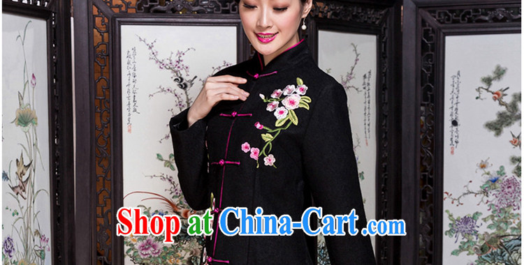 Yin Yue seal 2015 winter embroidery Tang fitted T-shirt, old mother female retro ethnic wind jacket hair so large, black XL pictures, price, brand platters! Elections are good character, the national distribution, so why buy now enjoy more preferential! Health