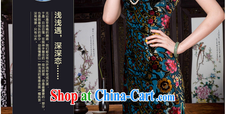 Yin Yue seal autumn 2015 new retro ethnic wind, qipao dress silk black flower lint-free cloth improved cheongsam dress picture color XXXL pictures, price, brand platters! Elections are good character, the national distribution, so why buy now enjoy more preferential! Health