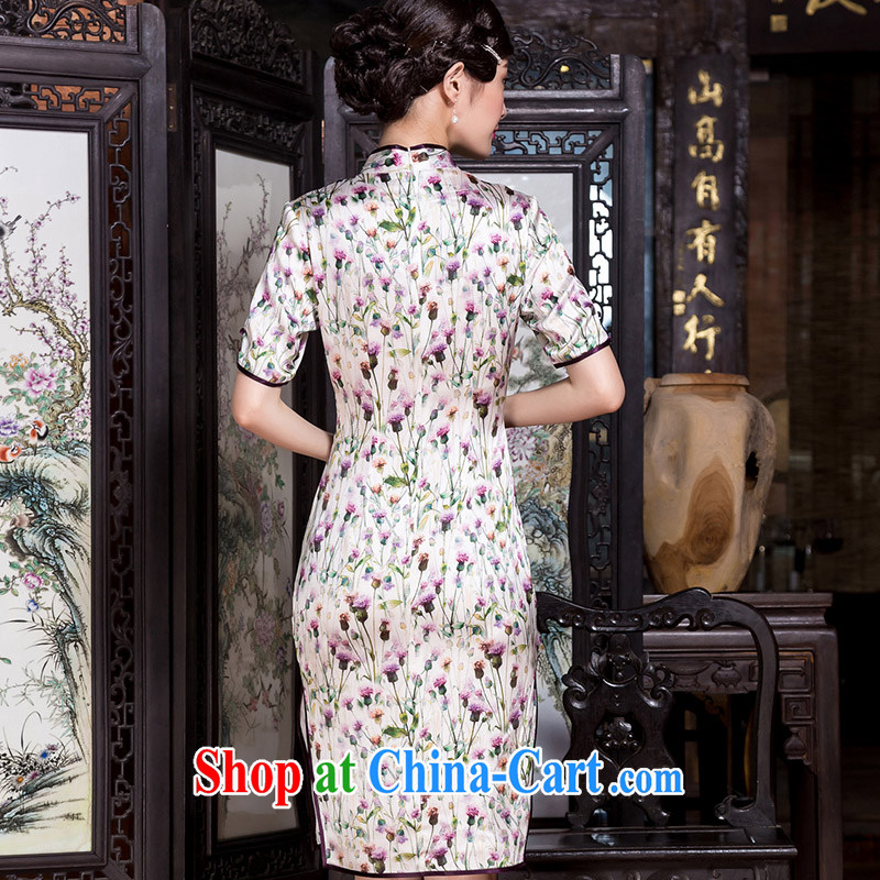 Royal Seal Yin Yue 2015 autumn New Paragraph Style of the heavy Silk Cheongsam daily banquet, cheongsam dress picture color M seal, Yin Yue, shopping on the Internet