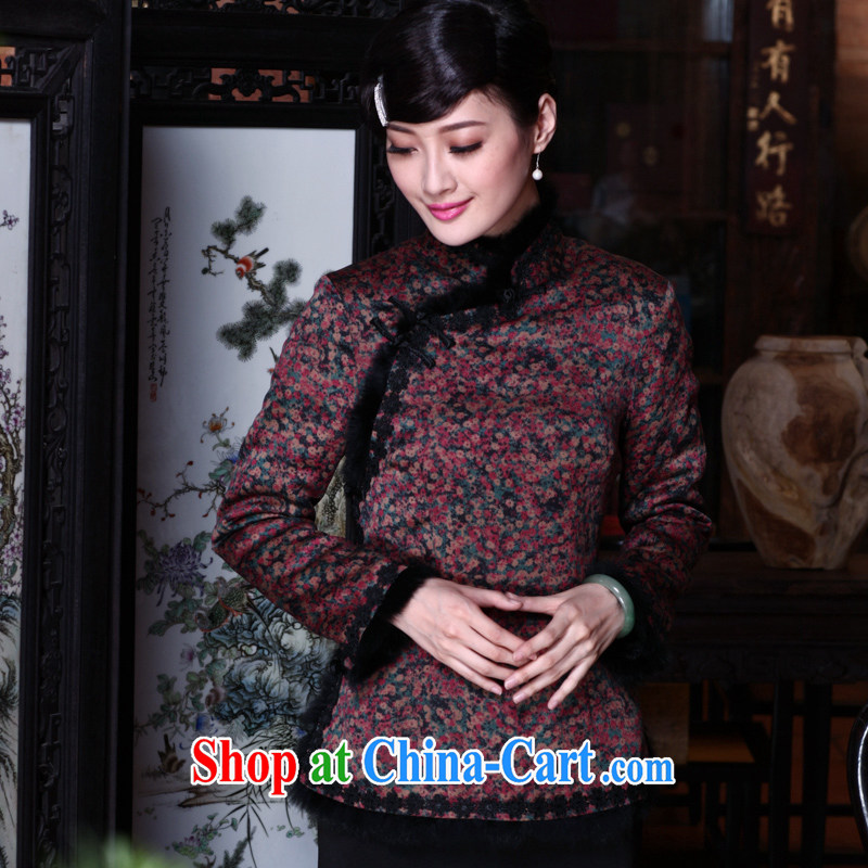 Royal Seal Yin Yue 2015 winter new Ethnic Wind Tang with long-sleeved warm silk floral quilted robes T-shirt-tie picture color XXL seal, Yin Yue, shopping on the Internet