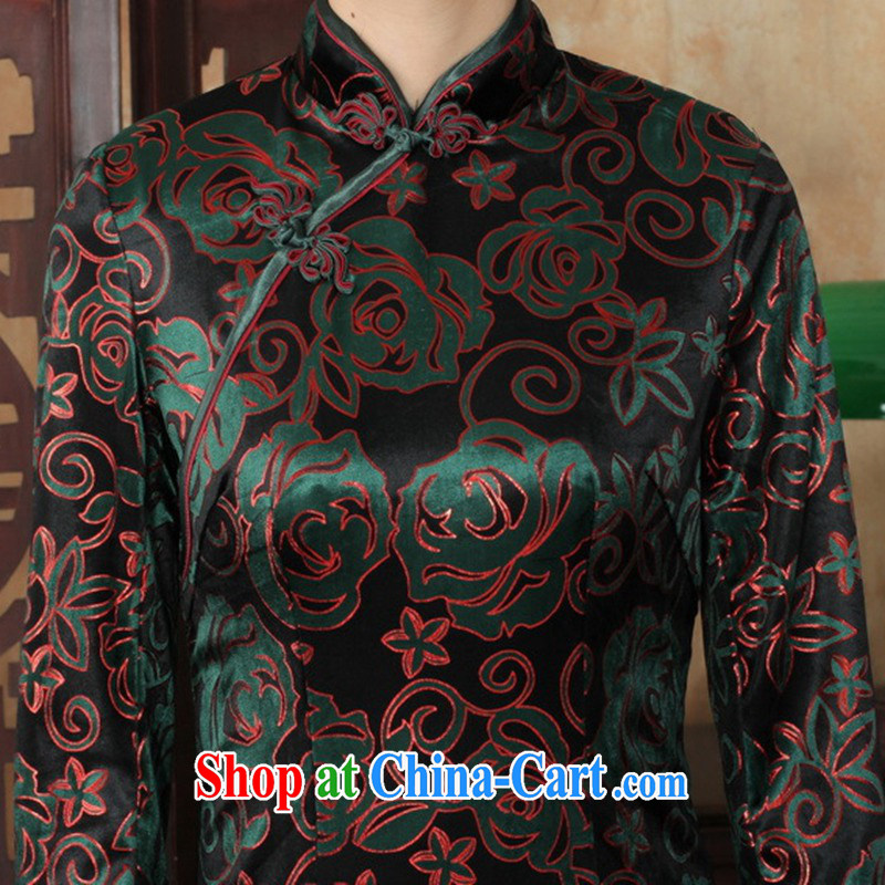 In accordance with the situation in autumn new female dresses Ethnic Wind Kim wool beauty 7 sub-cuff cheongsam dress as figure 3 XL, in accordance with the situation, and, on-line shopping