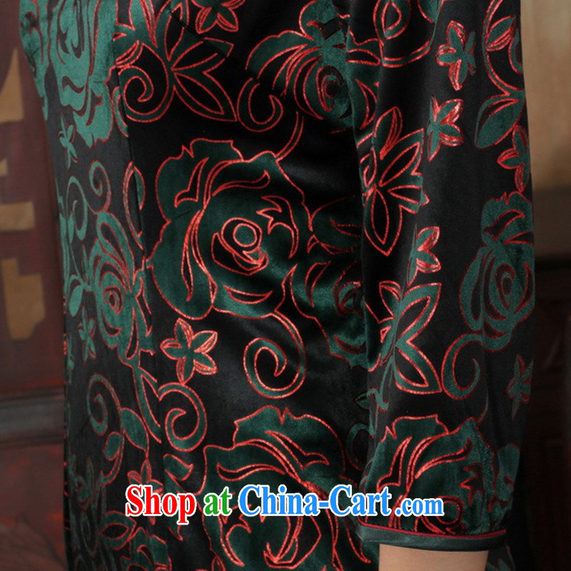 In accordance with the situation in autumn new female dresses Ethnic Wind Kim wool beauty 7 sub-cuff cheongsam dress as figure 3 XL, in accordance with the situation, and, on-line shopping