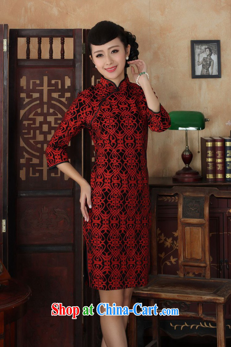 In accordance with the situation in autumn new female dresses Ethnic Wind lace gold velour 7 beauty cuff cheongsam dress as figure 3 XL pictures, price, brand platters! Elections are good character, the national distribution, so why buy now enjoy more preferential! Health