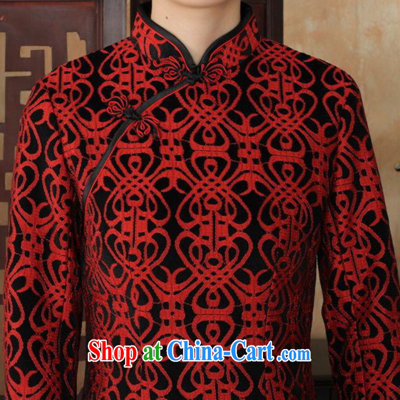 In accordance with the situation in autumn new female dresses Ethnic Wind lace gold velour 7 beauty cuff cheongsam dress (figure 3XL, in accordance with the situation, and, shopping on the Internet