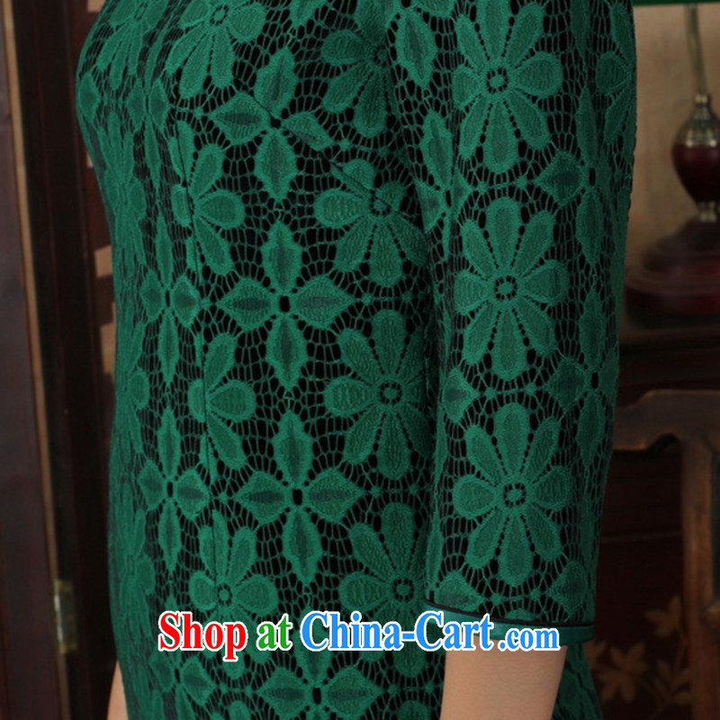 In accordance with the conditions in spring and winter, the female dresses Ethnic Wind lace + wool beauty flag 7 sub-sleeved gown skirt picture color 3XL, in accordance with the situation, and, shopping on the Internet