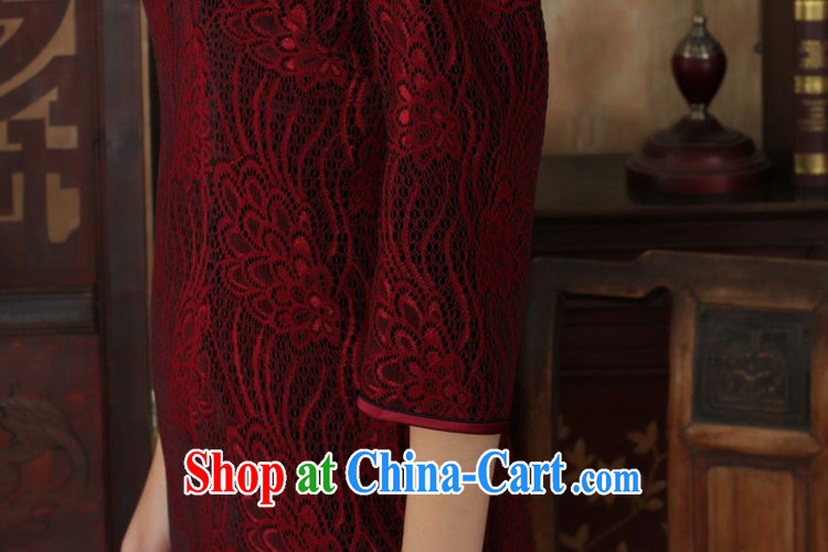In accordance with the situation in National wind autumn new dress robes, for a tight lace + gold velour cultivating 7 cuff cheongsam dress in figure 2 XL pictures, price, brand platters! Elections are good character, the national distribution, so why buy now enjoy more preferential! Health