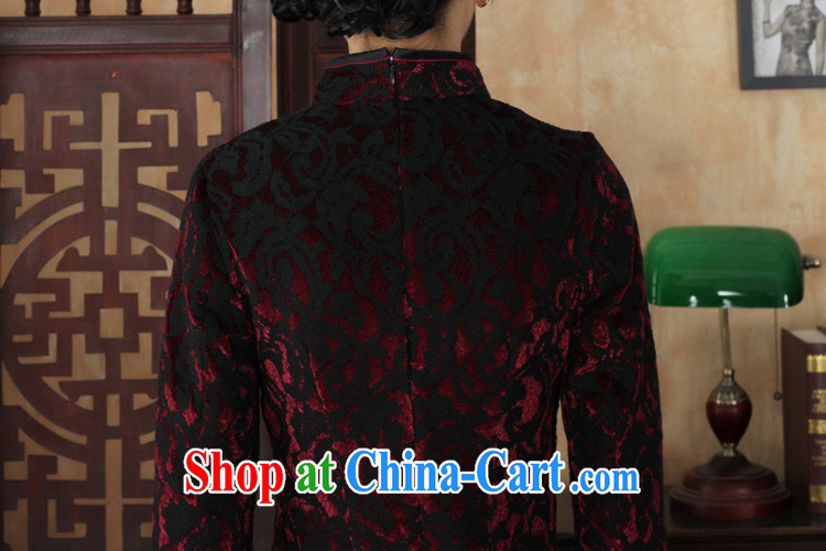 In accordance with the situation in spring and autumn, new Ethnic Wind women cheongsam lace gold velour cultivating 7 cuff cheongsam dress in figure 3 XL pictures, price, brand platters! Elections are good character, the national distribution, so why buy now enjoy more preferential! Health