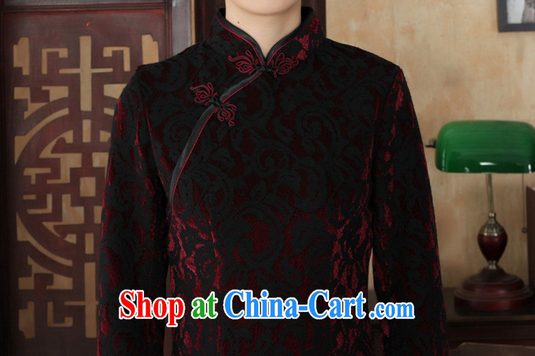 In accordance with the situation in spring and autumn, new Ethnic Wind women cheongsam lace gold velour cultivating 7 cuff cheongsam dress in figure 3 XL pictures, price, brand platters! Elections are good character, the national distribution, so why buy now enjoy more preferential! Health