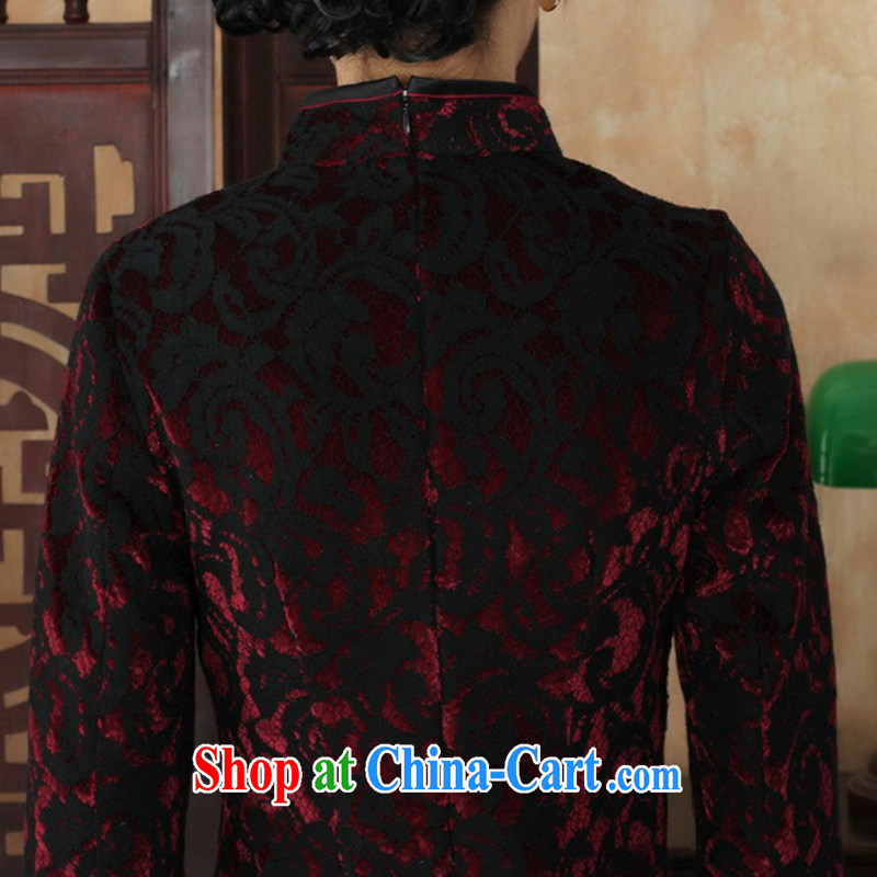 In accordance with the situation in spring and autumn, new Ethnic Wind women cheongsam lace gold velour cultivating 7 sub-cuff cheongsam dress shown in Figure 3 XL, in accordance with the situation, and, on-line shopping
