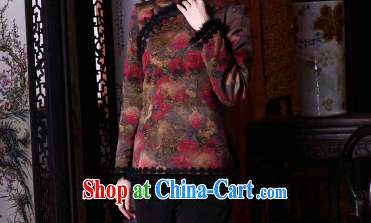 Yin Yue seal winter 2015 new Hong Kong cloud yarn antique Chinese long-sleeved silk quilted Chinese qipao style t-shirt picture color XXL pictures, price, brand platters! Elections are good character, the national distribution, so why buy now enjoy more preferential! Health