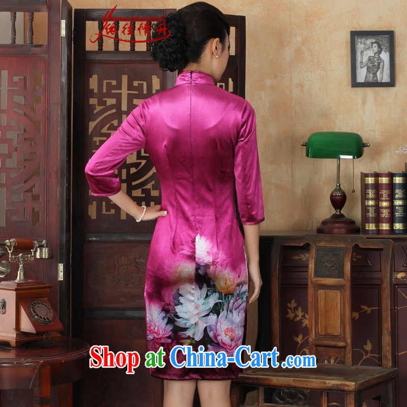In accordance with the situation in spring and autumn, the female dresses Ethnic Wind-scouring pads 7 beauty cuff cheongsam dress such as figure 3 XL, in accordance with the situation, and, online shopping