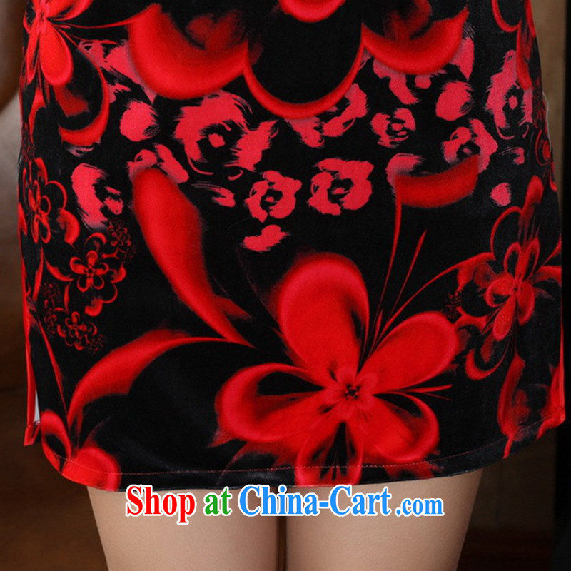 In accordance with the conditions in spring and fall new, improved female cheongsam-spring is really scouring pads 7 sub-cuff cheongsam dress - A blue 2 XL, in accordance with the situation, and, on-line shopping
