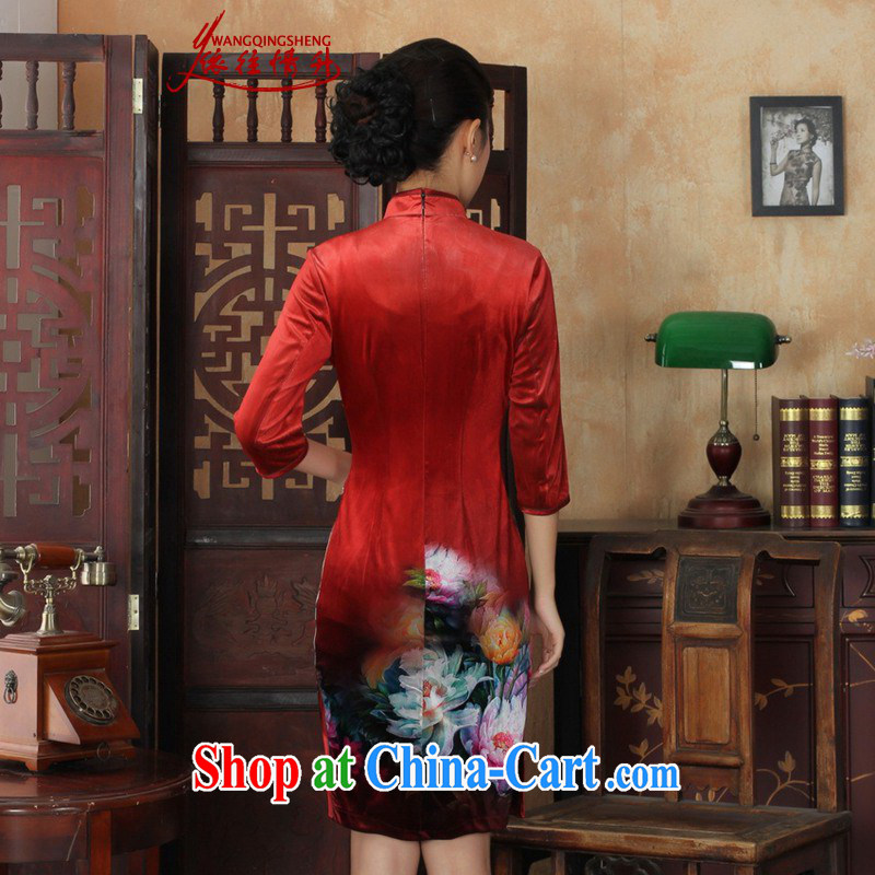 In accordance with the situation in spring and autumn, new Ethnic Wind women dresses, velvet poster 7 sub-cuff Sau San cheongsam dress such as figure 2 XL, in accordance with the situation, and, on-line shopping