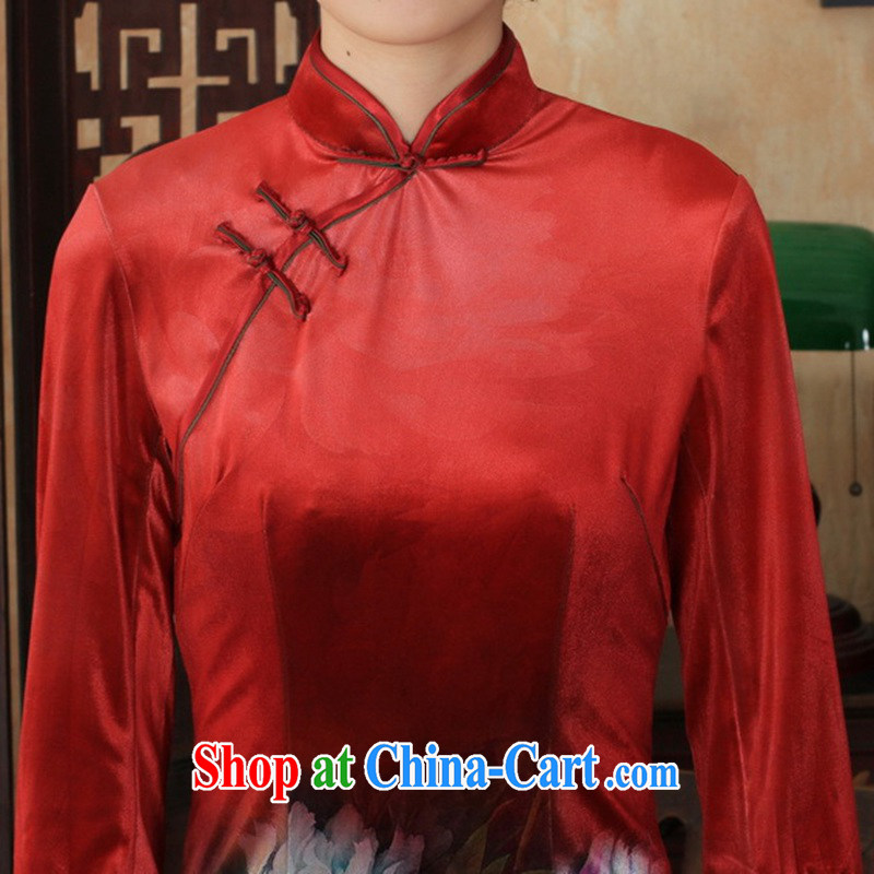 In accordance with the situation in spring and autumn, new Ethnic Wind women dresses, velvet poster 7 sub-cuff Sau San cheongsam dress such as figure 2 XL, in accordance with the situation, and, on-line shopping