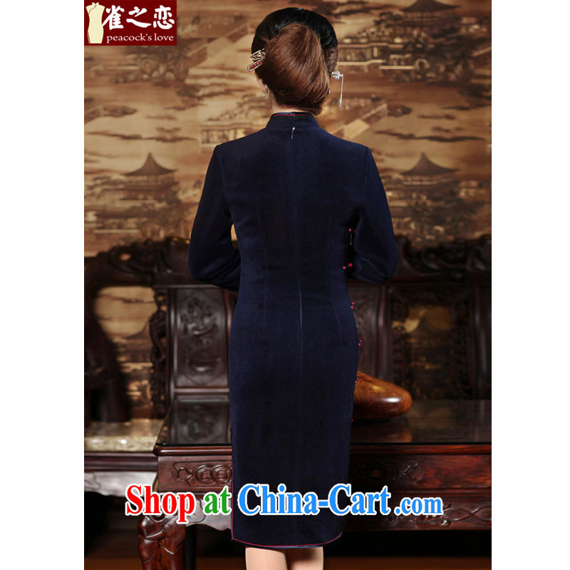Birds love their Mi-sook, 2015 spring new elegant wool is long, antique dresses QC possession 653 cyan L, birds love, and shopping on the Internet