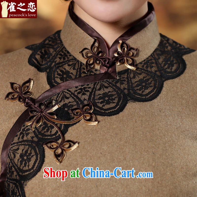 Bird lovers of time axis, spring 2015, winter clothes lace tile Daily Beauty long-sleeved wool dresses that skirt the its color XXL, birds of the land, and, on-line shopping