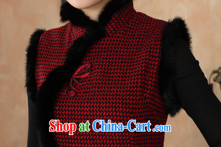 According to the situation in autumn and winter clothes new Chinese qipao retro improved grid wool? rabbit hair for female cheongsam dress red 2 XL pictures, price, brand platters! Elections are good character, the national distribution, so why buy now enjoy more preferential! Health