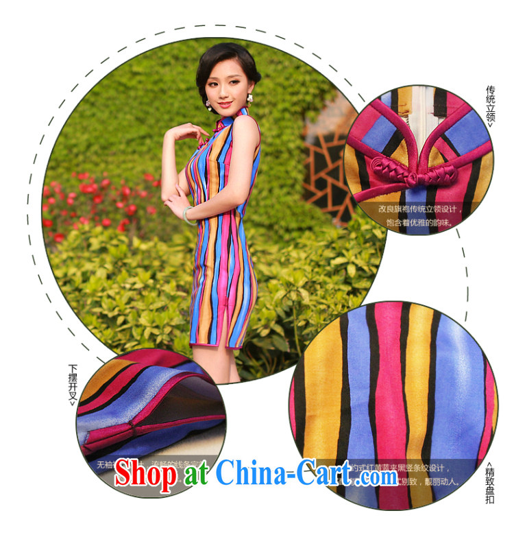 2015 new summer fashion cheongsam dress stylish stripes cotton daily outfit skirt 4320 4320 streaks XXL pictures, price, brand platters! Elections are good character, the national distribution, so why buy now enjoy more preferential! Health