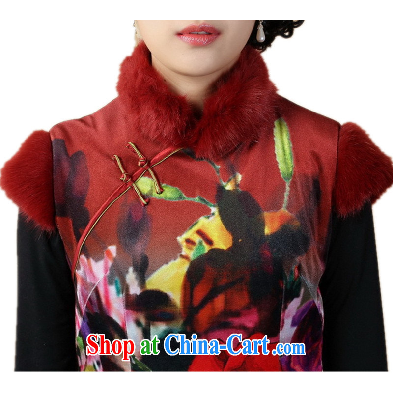 In accordance with the situation in winter improved Chinese qipao, for poster classical-tie sleeveless dresses beauty dress - A black 2 XL, in accordance with the situation, and, on-line shopping